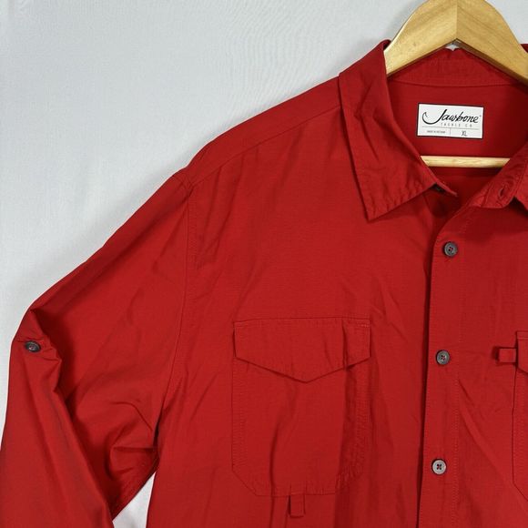Jawbone Tackle Long Sleeve Fishing Outdoor Shirt Size XL Red Lightweight Vented - Picture 4 of 12